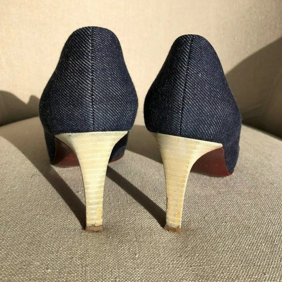 BURBERRY EU37/US6 Denim Heel Pump Pointed Toe - Picture 5 of 8